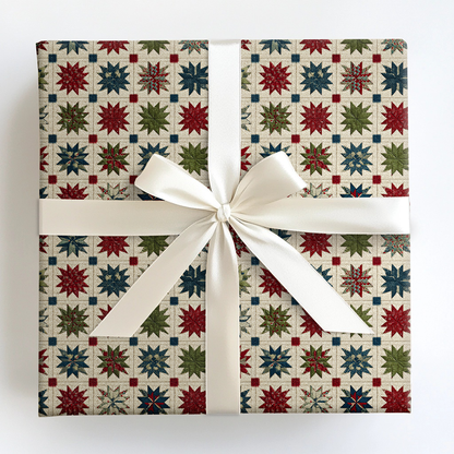 Yuletide Grid Wrapping Paper