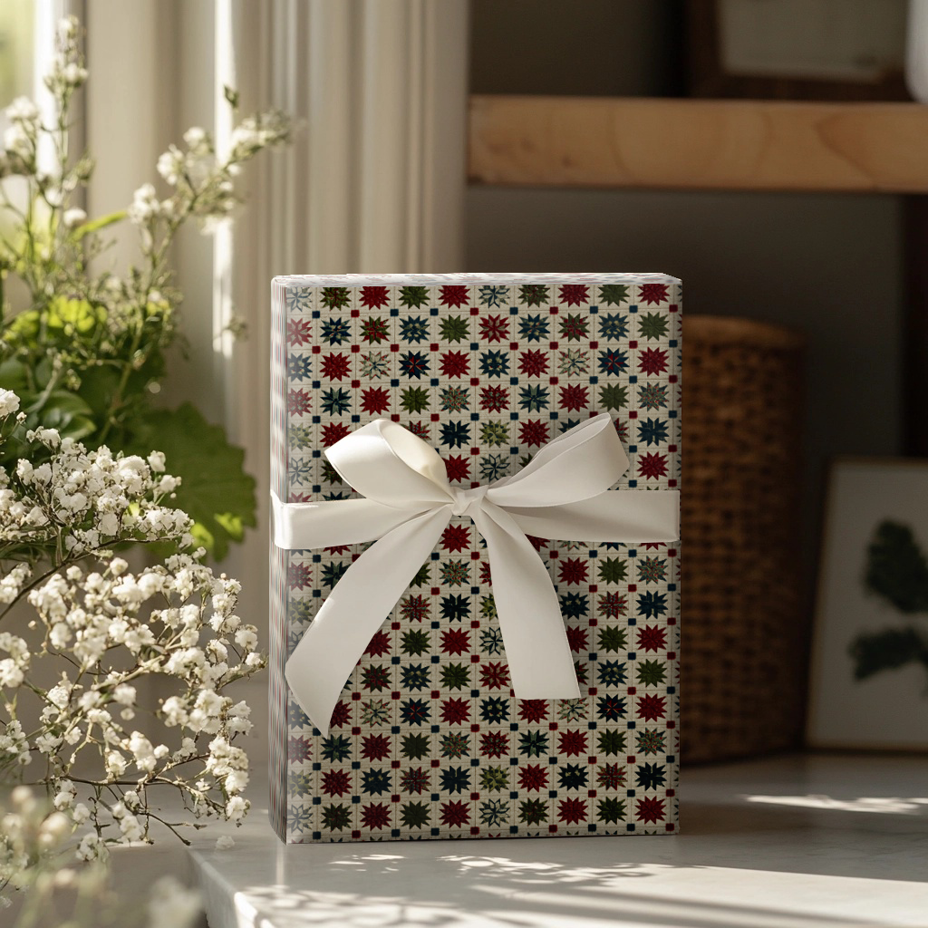 Yuletide Grid Wrapping Paper