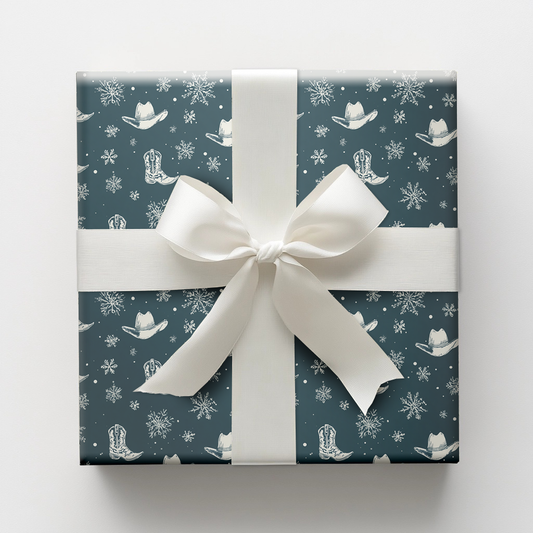 Boot Scoot Snowfall Wrapping Paper