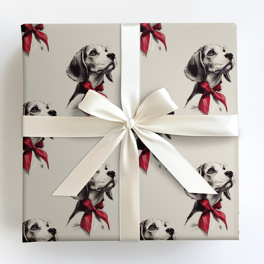 Beagle Bow Wrapping Paper