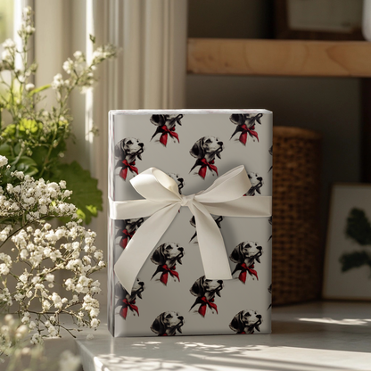 Beagle Bow Wrapping Paper