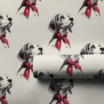 Beagle Bow Wrapping Paper