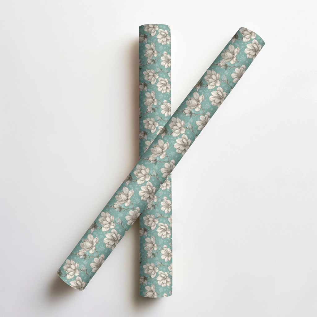 Frosted Magnolia Wrapping Paper