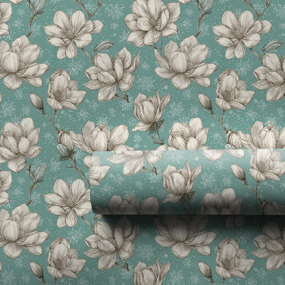 Frosted Magnolia Wrapping Paper