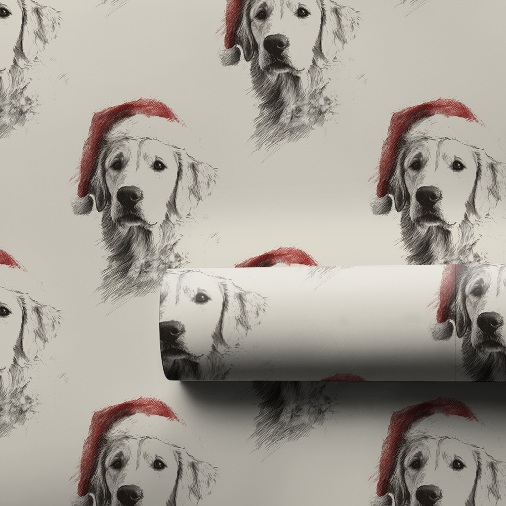 Golden Claus Wrapping Paper