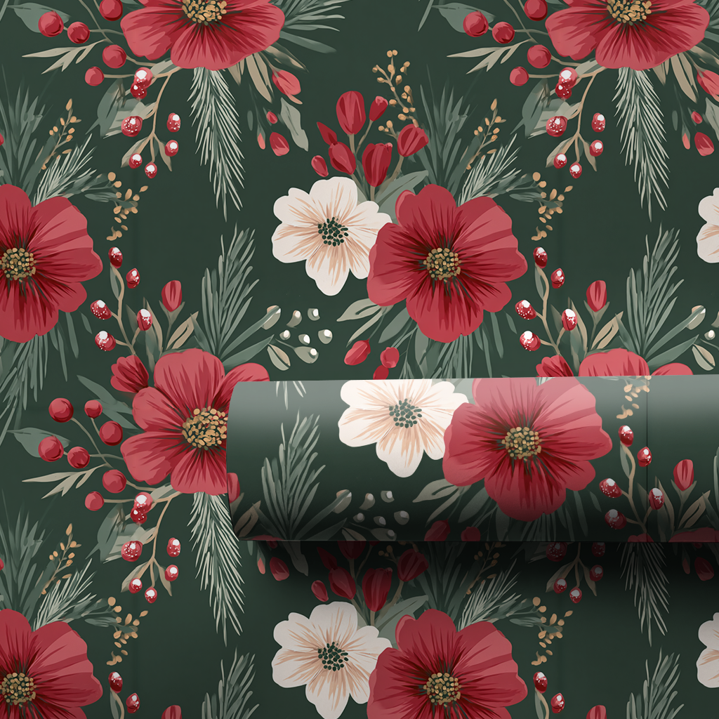 Round Top Red Wrapping Paper