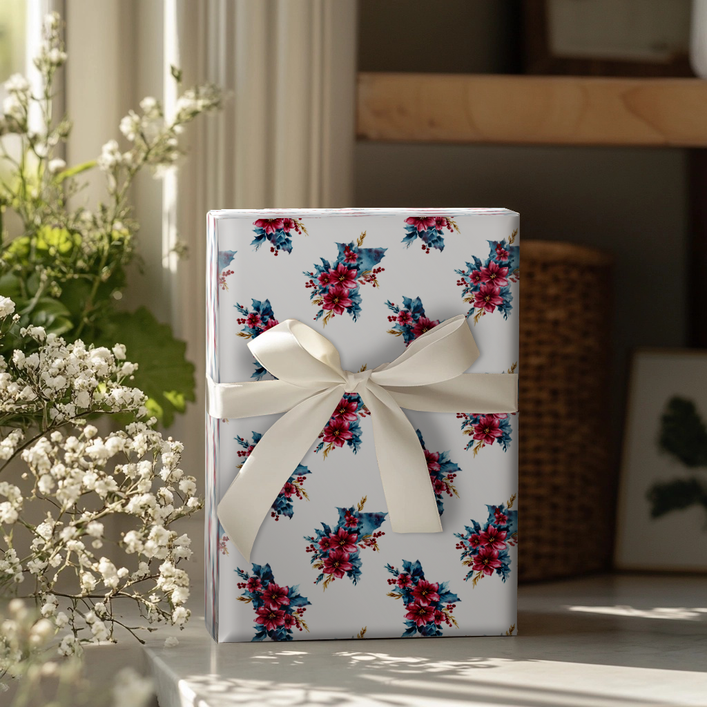 Canyonland Christmas Blooms Wrapping Paper