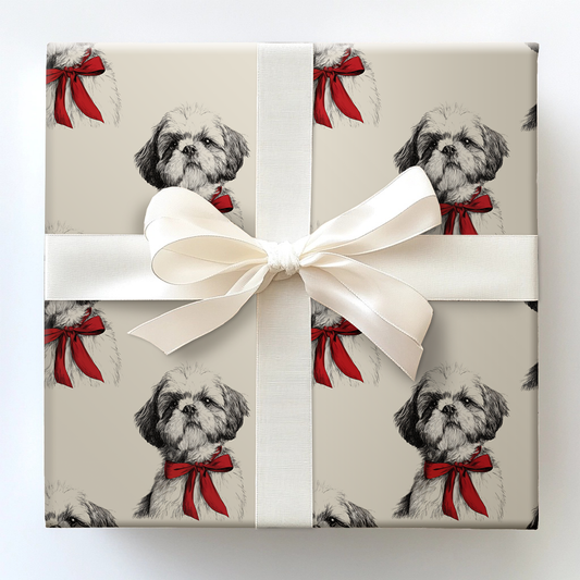 Shih Tzu Bow Wrapping Paper