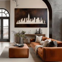 The Manhattan Skyline - Metal Wall Art - Umber