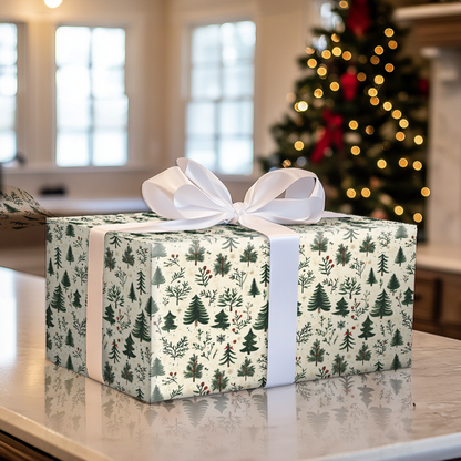 Green Frost Wrapping Paper