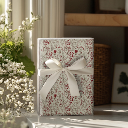 Red Florals Wrapping Paper