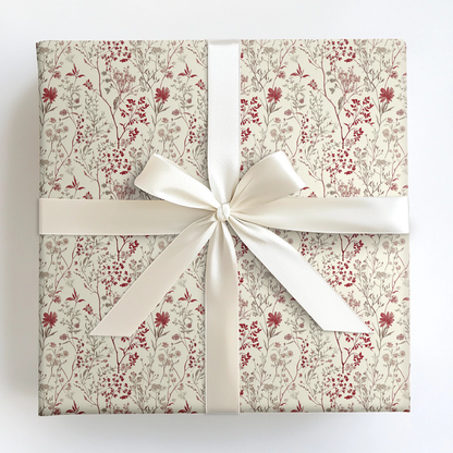 Red Florals Wrapping Paper