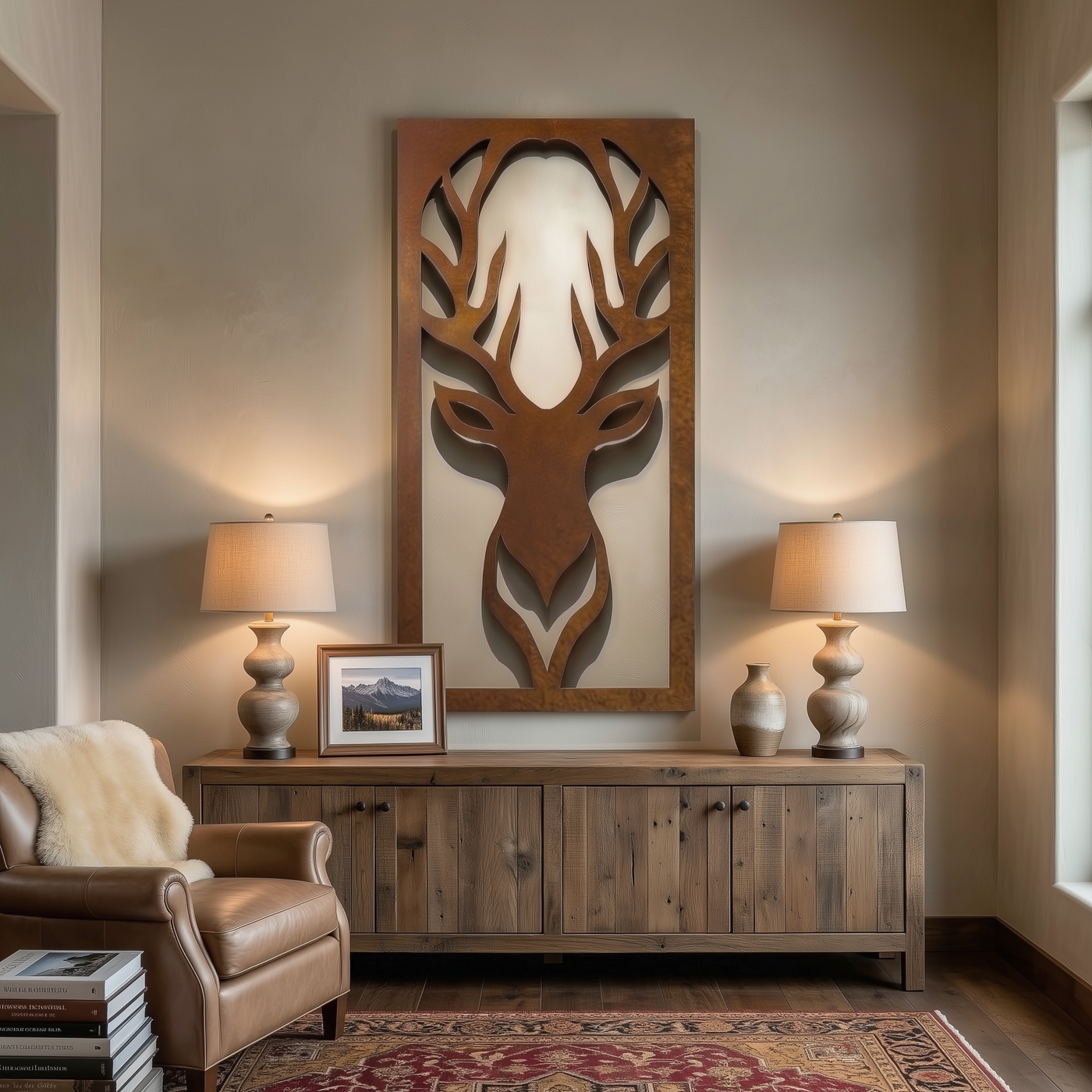 The Stag - Metal Wall Art - Oxide