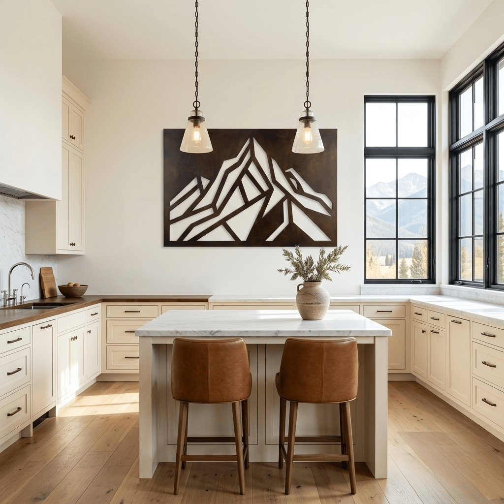 Modern Mountain - Metal Wall Art - Umber - Anthem Classic