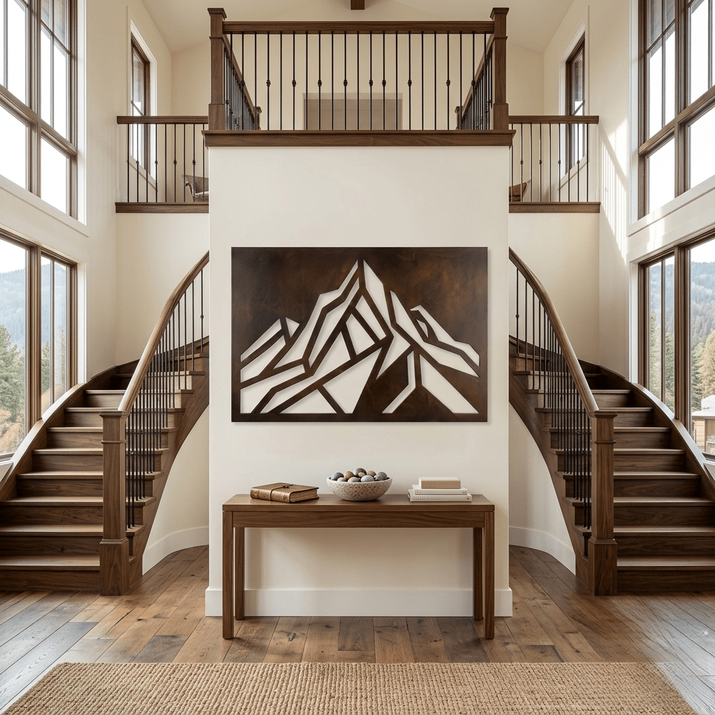 Modern Mountain - Metal Wall Art - Umber - Anthem Classic