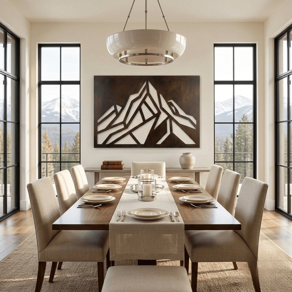 Modern Mountain - Metal Wall Art - Umber - Anthem Classic