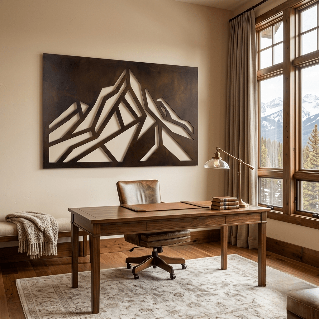 Modern Mountain - Metal Wall Art - Umber - Anthem Classic