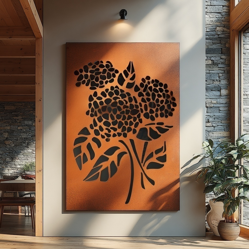 The Hydrangea - Metal Wall Art