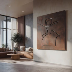 The Line Rider - Metal Wall Art - Umber