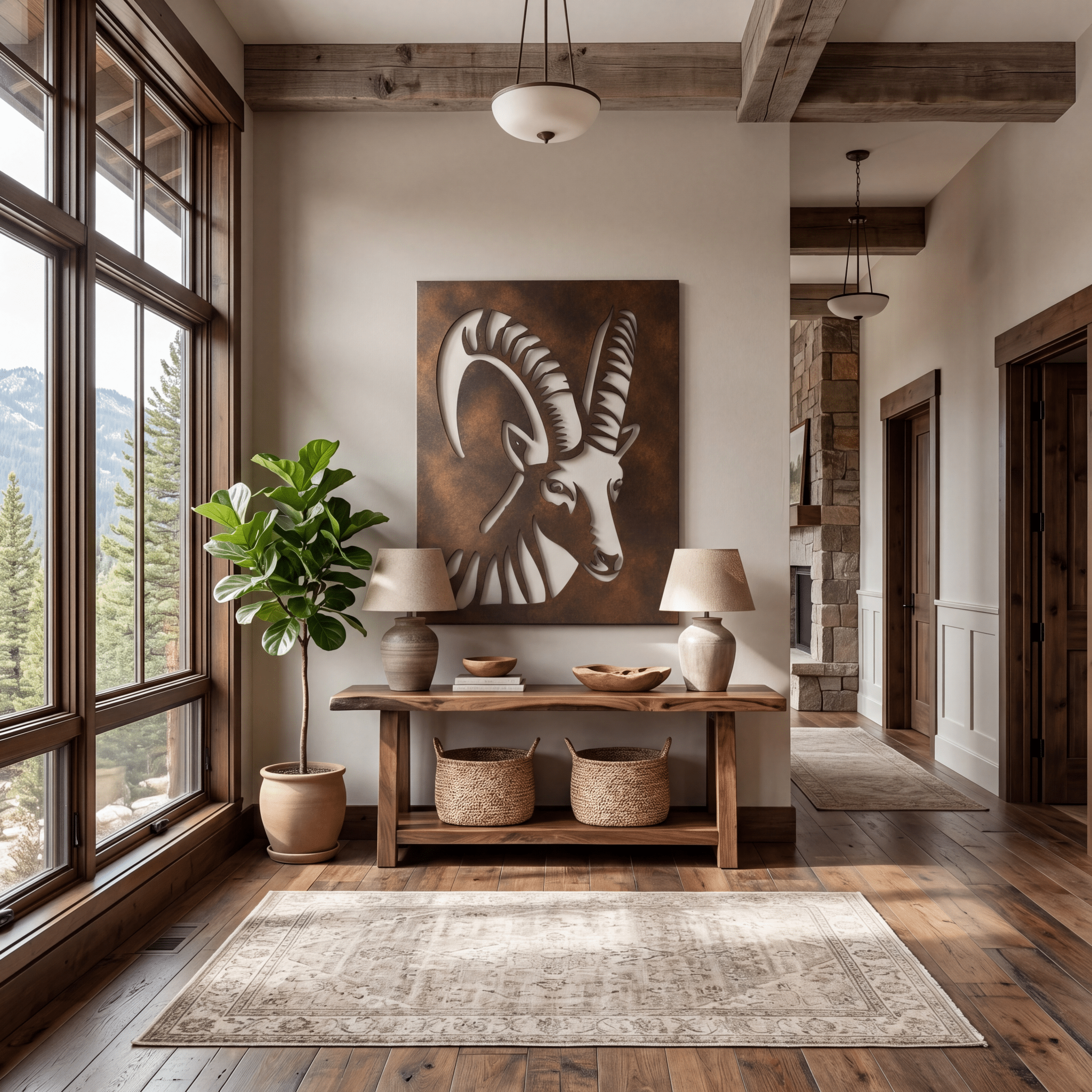 The Alpine Ibex - Metal Wall Art - Umber - Anthem Classic