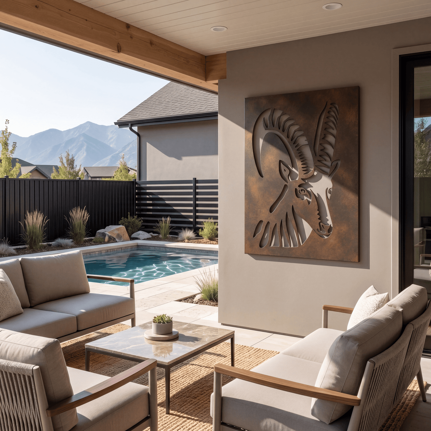 The Alpine Ibex - Metal Wall Art - Umber - Anthem Classic