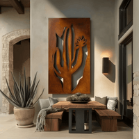 The Arizona Saguaro Cactus Blossom - Metal Wall Art - Oxide