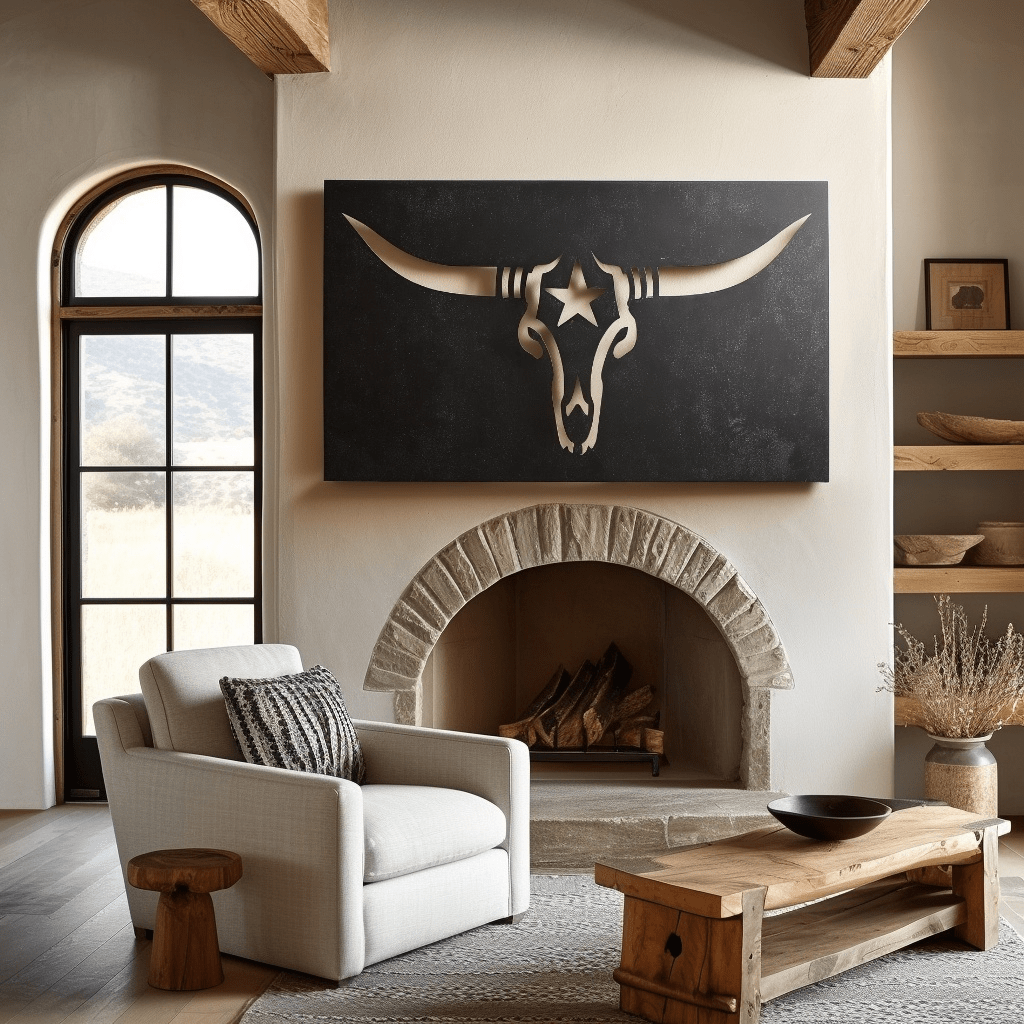 The Black Lone Star Longhorn - Metal Wall Art - Anthem Classic