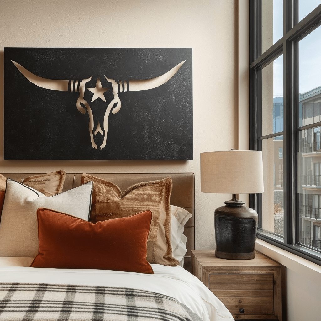 The Black Lone Star Longhorn - Metal Wall Art - Anthem Classic