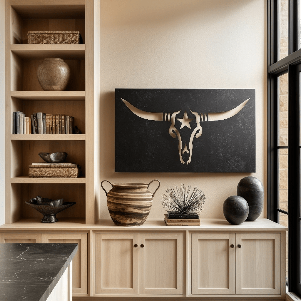 The Black Lone Star Longhorn - Metal Wall Art - Anthem Classic