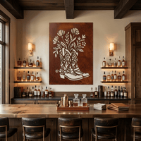 The Boot Bouquet - Metal Wall Art - Oxide