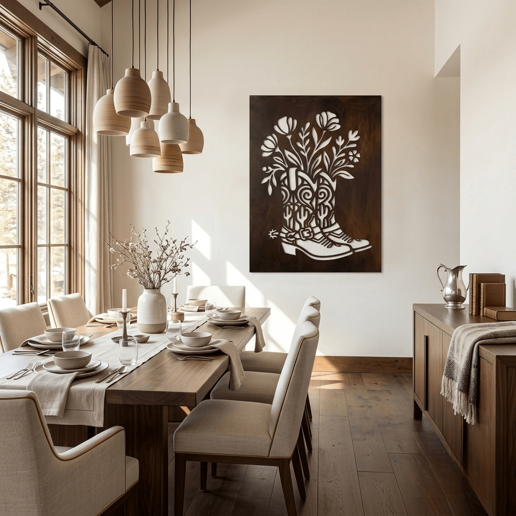 The Boot Bouquet - Metal Wall Art - Umber - Anthem Classic