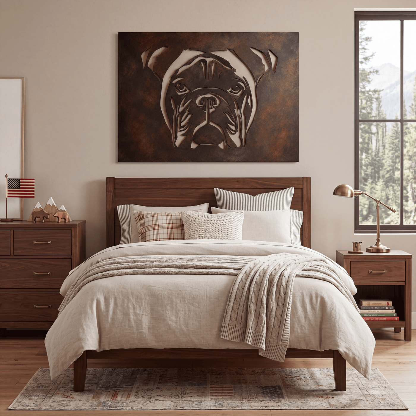 The Bulldog - Metal Wall Art - Umber - Anthem Classic