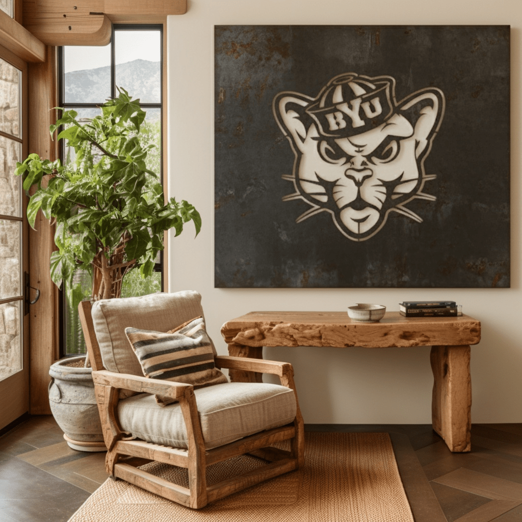 The BYU Cat - Metal Wall Art - Square Forge - Anthem Classic
