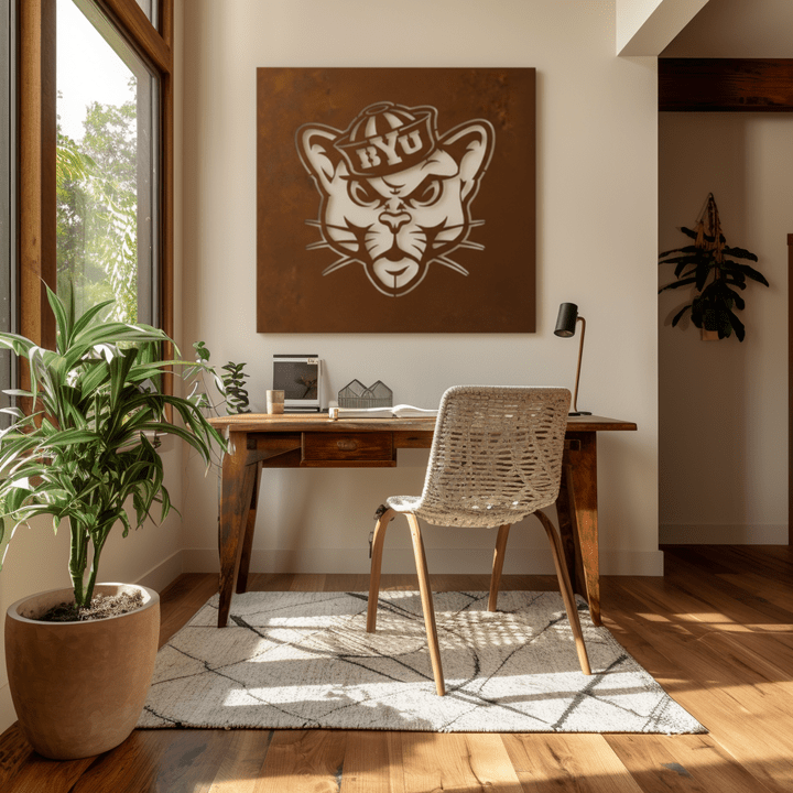 The BYU Cat - Metal Wall Art - Square Umber - Anthem Classic