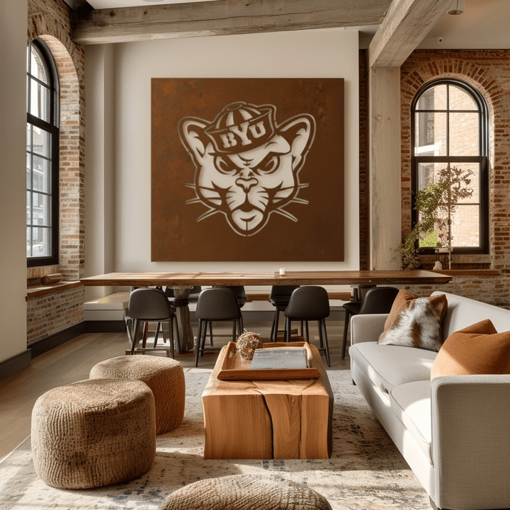 The BYU Cat - Metal Wall Art - Square Umber - Anthem Classic