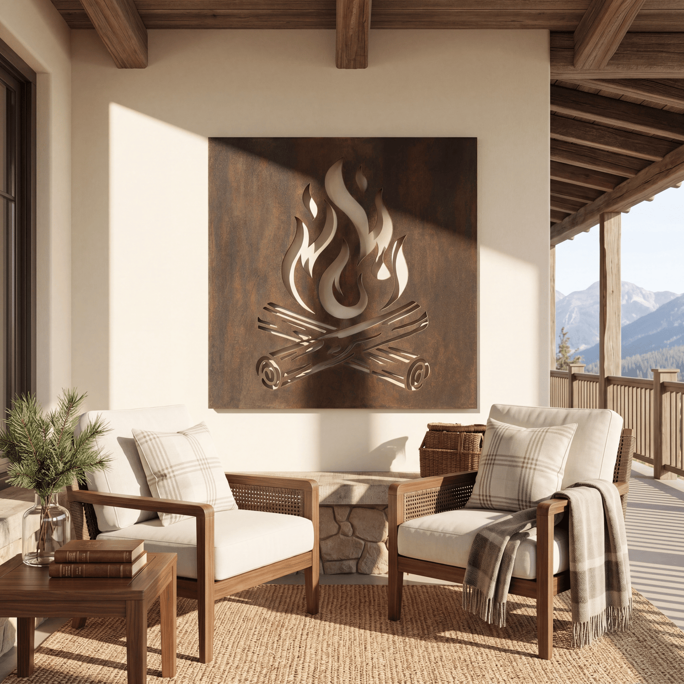 The Campfire - Metal Wall Art - Umber - Anthem Classic