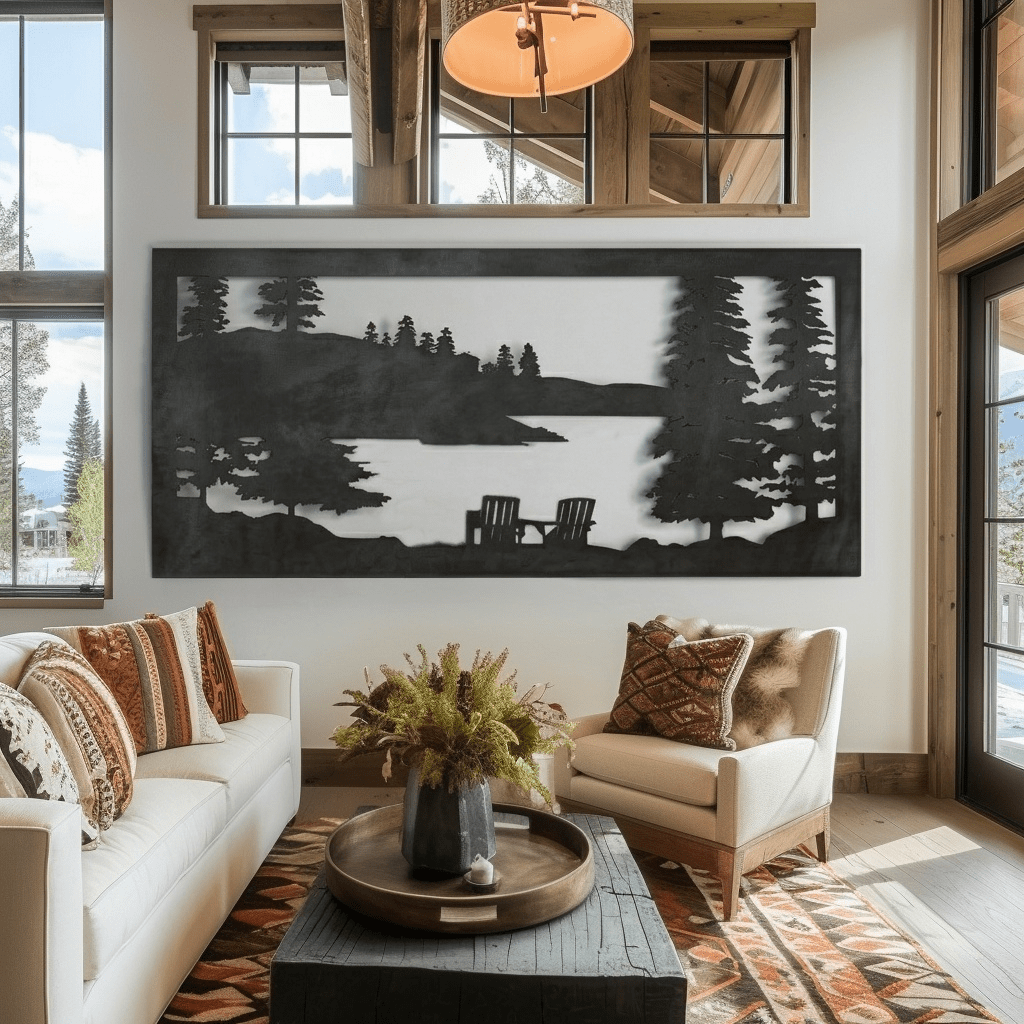 The Chairs On The Lake - Metal Wall Art - Anthem Classic