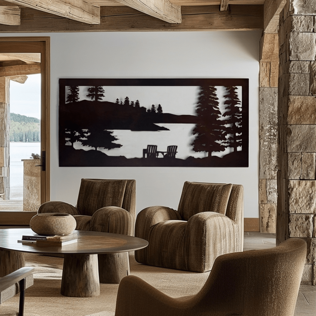 The Chairs On The Lake - Metal Wall Art - Anthem Classic
