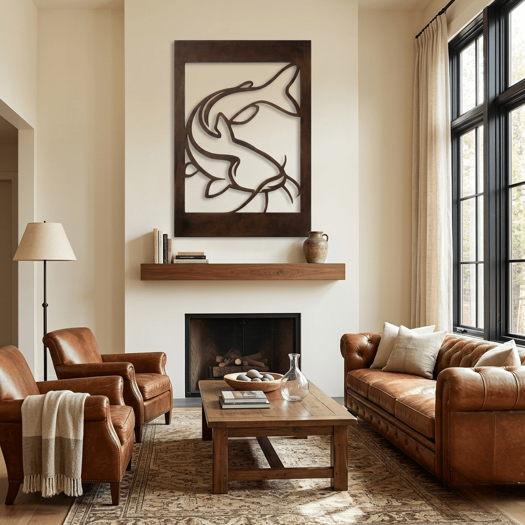 The Channel Cat - Metal Wall Art - Umber - Anthem Classic