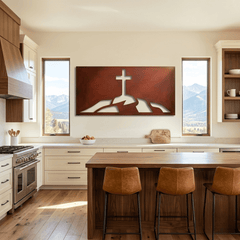 The Cross on the Hill - Metal Wall Art - Oxide - Anthem Classic