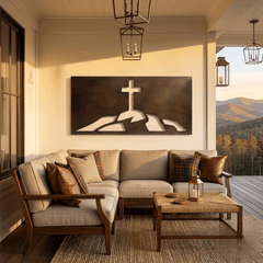 The Cross on the Hill - Metal Wall Art - Umber - Anthem Classic