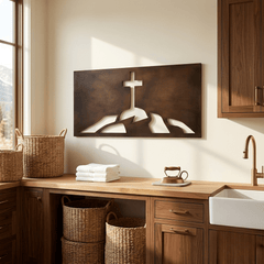 The Cross on the Hill - Metal Wall Art - Umber - Anthem Classic