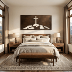 The Cross on the Hill - Metal Wall Art - Umber - Anthem Classic