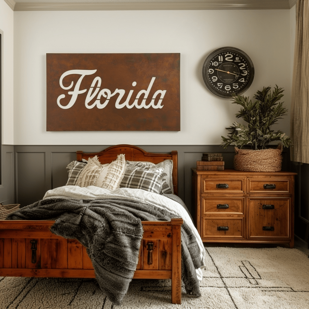 The Cursive Florida - Metal Wall Art - Landscape Umber - Anthem Classic