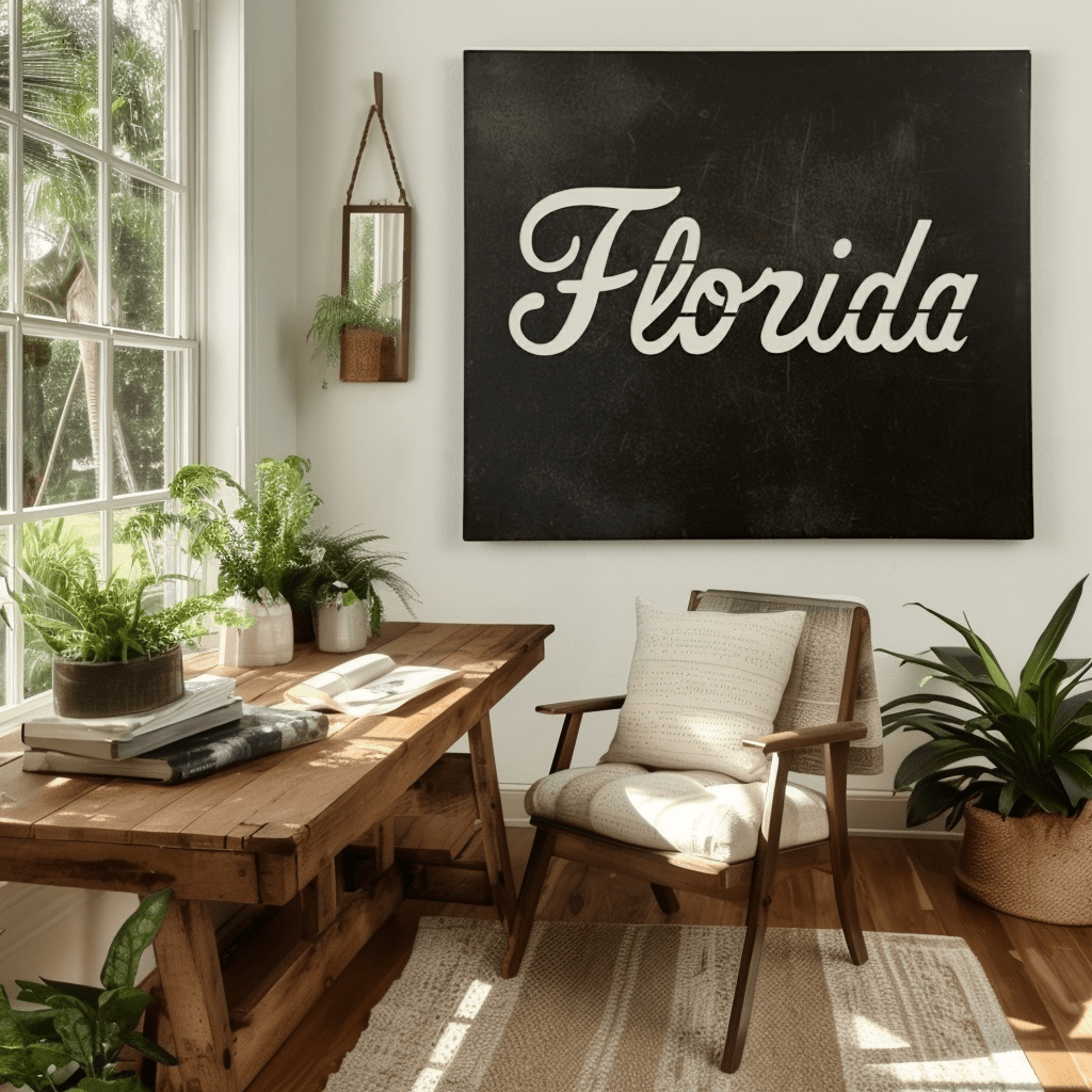 The Cursive Florida - Metal Wall Art - Square Forge - Anthem Classic