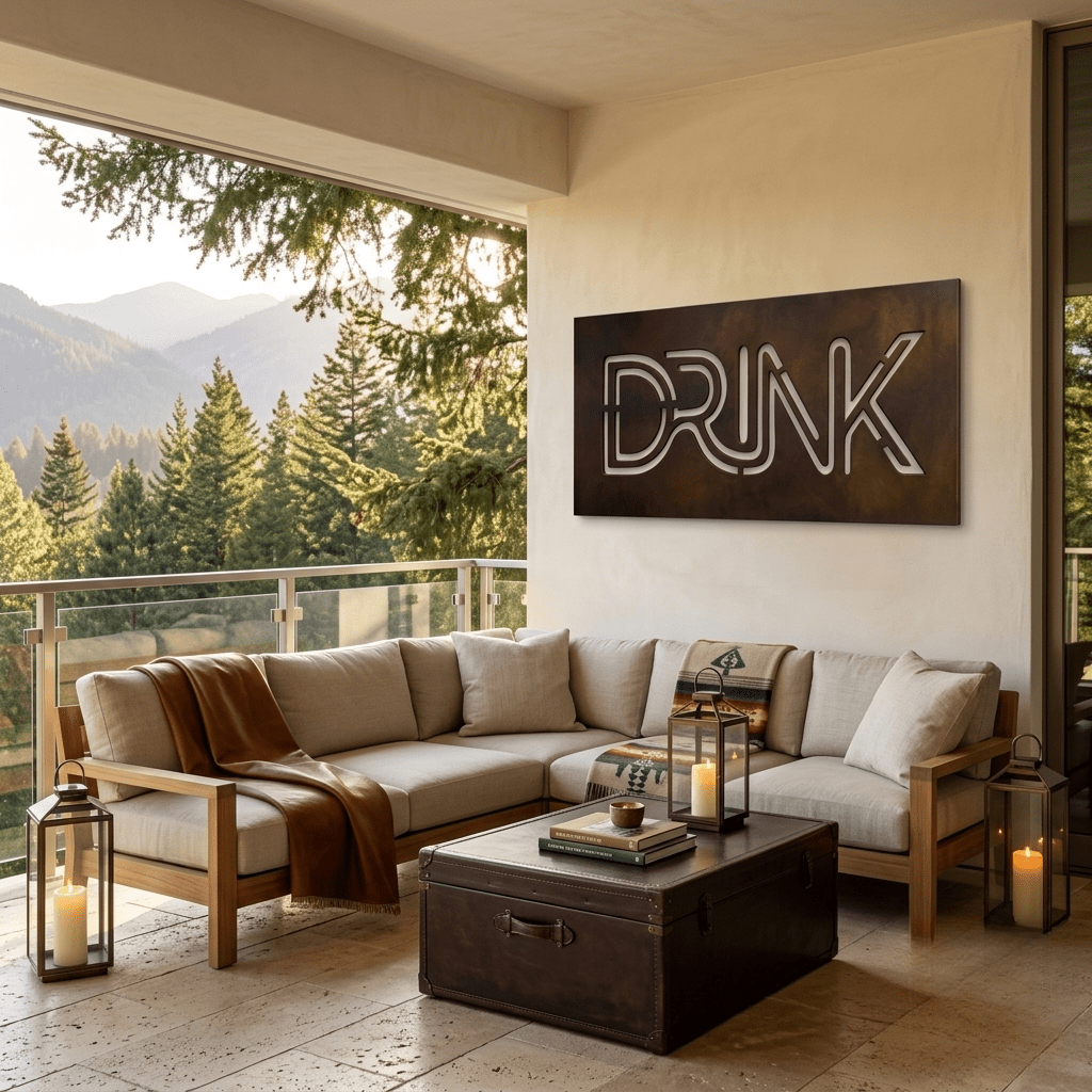The Drink - Metal Wall Art - Umber - Anthem Classic