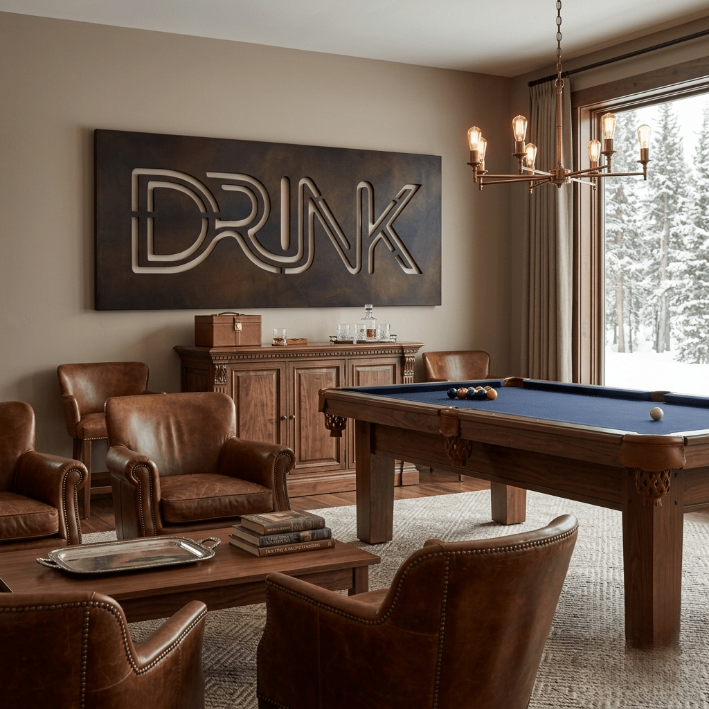 The Drink - Metal Wall Art - Umber - Anthem Classic