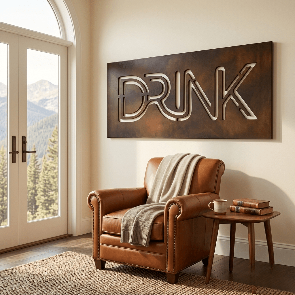 The Drink - Metal Wall Art - Umber - Anthem Classic