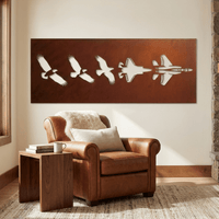 The Evolution of Flight - Metal Wall Art - Oxide