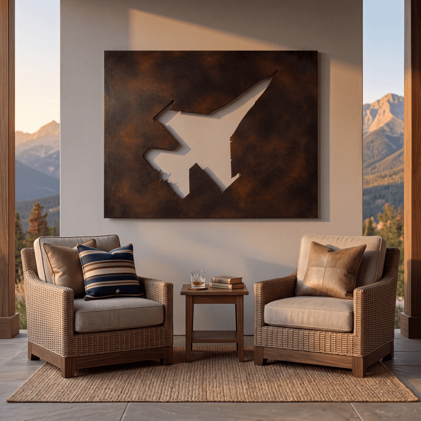 The Fighter Jet - Metal Wall Art - Umber - Anthem Classic